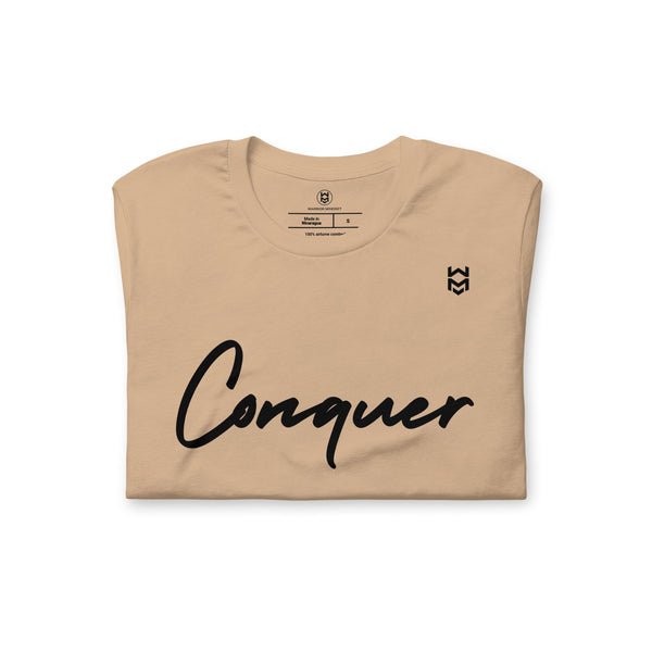Conquer Script Tee - Tan