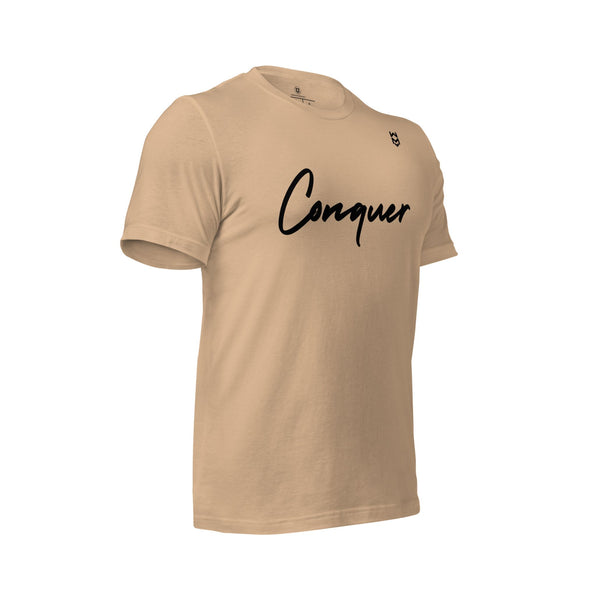 Conquer Script Tee - Tan