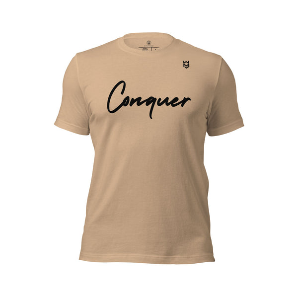 Conquer Script Tee - Tan
