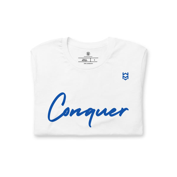 Conquer Script Tee - White