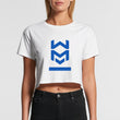 Load image into Gallery viewer, Defender Crop Top Tee - White/Blue