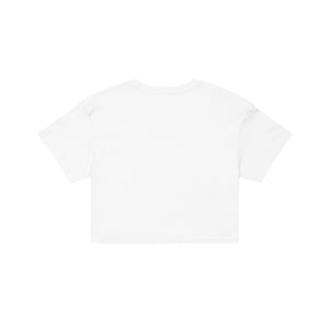 Conquer Script Crop Top Tee - White/Blue