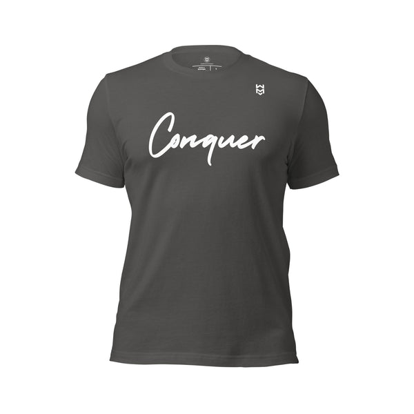 Conquer Script Tee - Slate