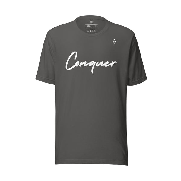 Conquer Script Tee - Slate