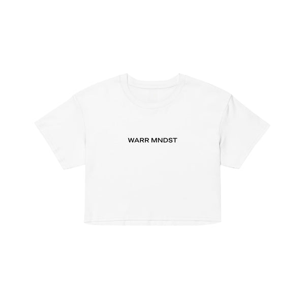 Warrior Mindset Crop Top Tee - White/Black