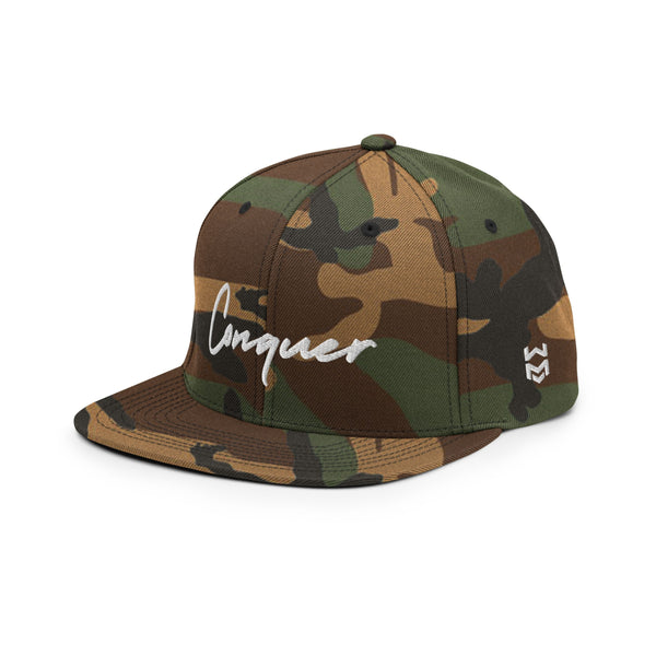 Conquer Script Snapback Hat